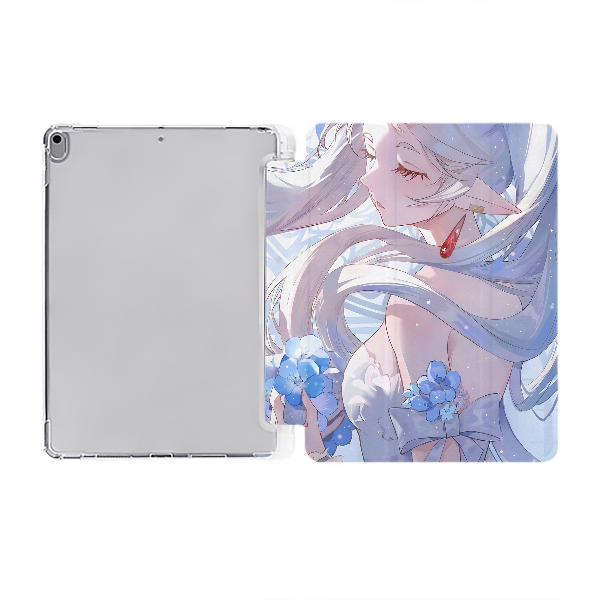 （画像用） 葬送のフリーレン Frieren IPad ケース ペン収納付き 三つ折りスタンド PUレザー×シリコン 対応機種9.5/10.5/10.9インチ